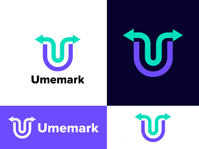 Umemark Logo - Letter U Mark Arrow Logo Design