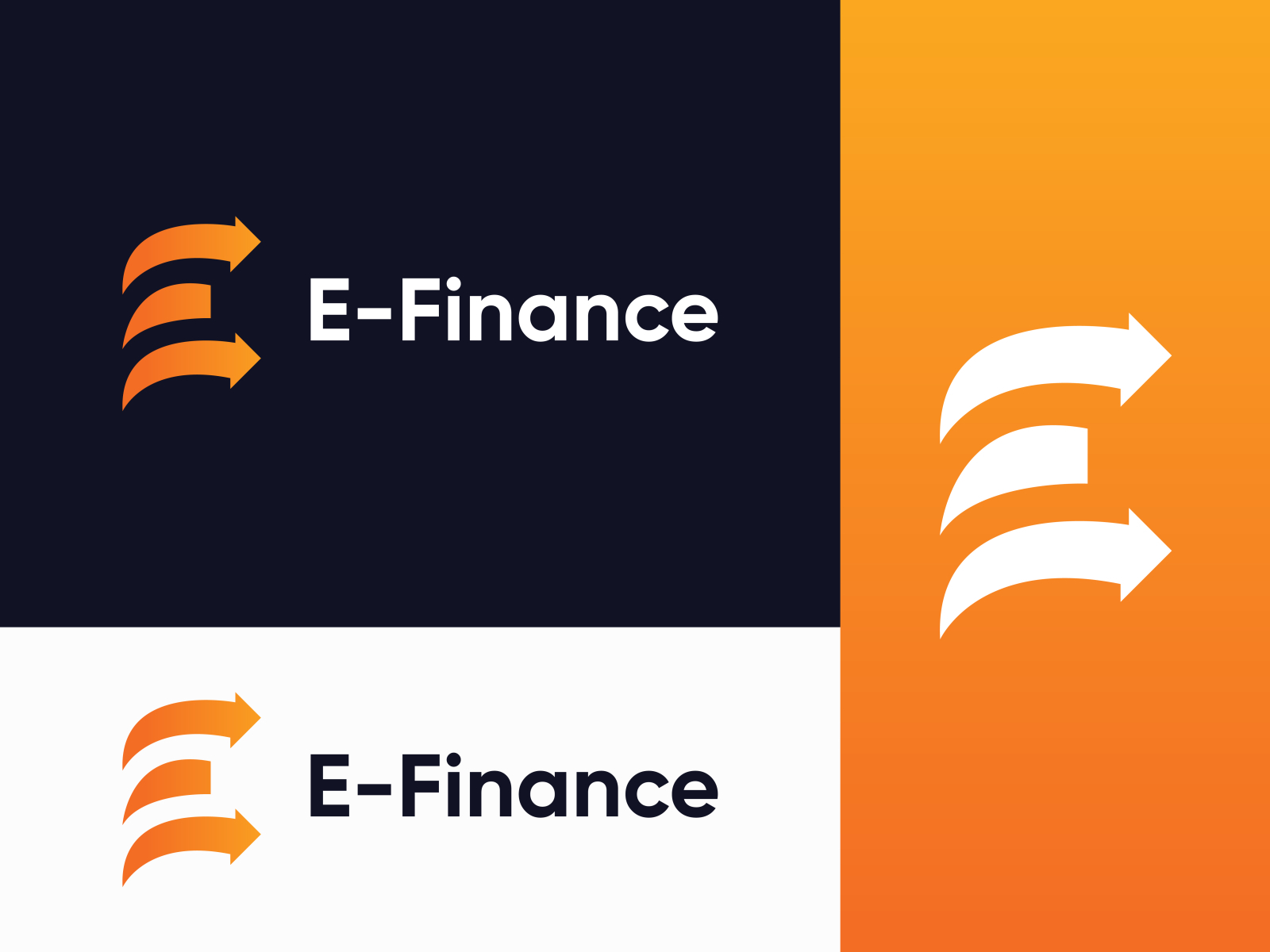 E-Finance Logo Design - Letter E and Arrow Logo Mark by Imon Ahamed | Logo Designer on Dribbble