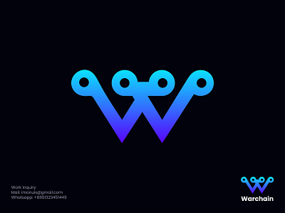 W Letter Blockchain Logo - Technology Company Logo - W Logo