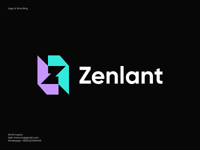 Zenlant Logo Design a b c d e f g h i j k l m n abstract brand identity branding design ecommerce icon illustration l logo logo logo design logo designer logo mark minimal logo modern logo negative space o p q r s t u v w x y z symbol technology z logo