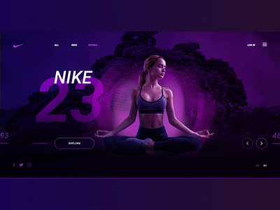 Desing-concept of the main screen of the Nike website concept design nike photoshop ui ux web