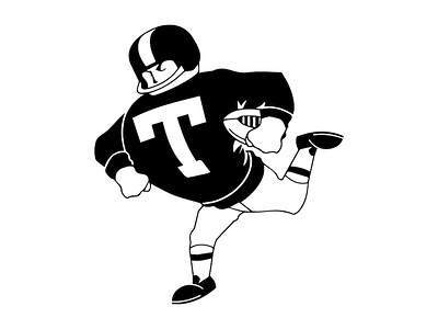TOUCHDOWN BOY black and white college football magazine mascot vintage
