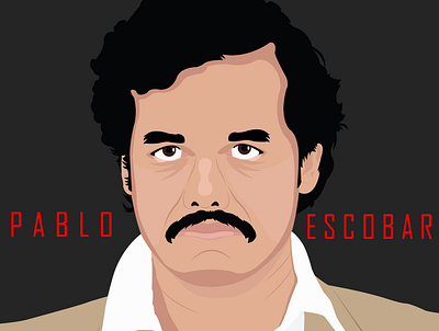 Pablo Escobar design illustration minimal portrait illustration vector illustration