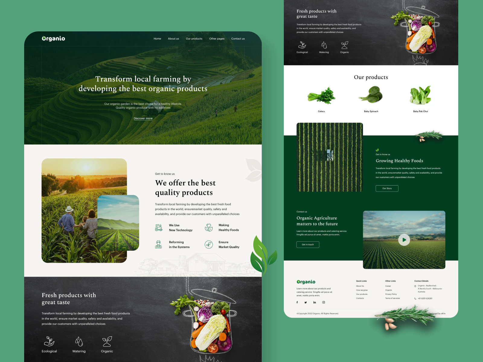 Organic Agriculture Website by Akshay M on Dribbble