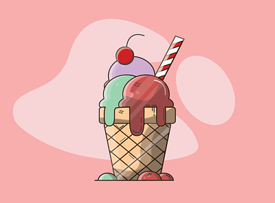 Ice Cream design flat illustration vector