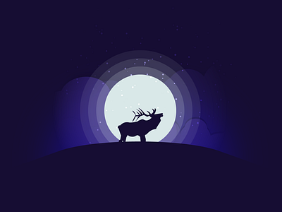 Deer design flat illustration vector