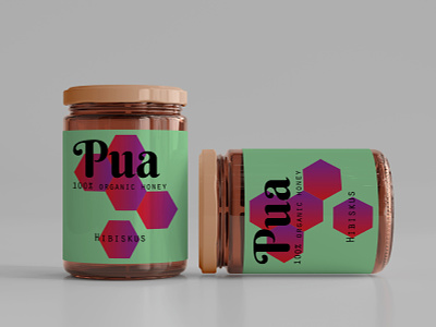 Pua Exotic Honey Manufacturer Hibiskus branding graphic design logo