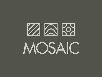 Mosaic Identity branding illustration logo typography vector