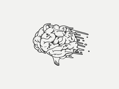 Think Fast black and white brain fast icon illustration mind speed surreal think