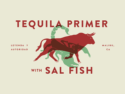 Tequila Primer animal bull design editorial illustration overprint print scorpion tequila vector