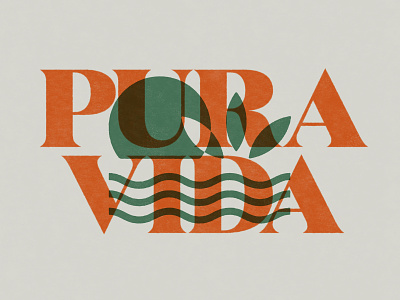 Pura Vida design earth illustration plant pura vida sun typography water