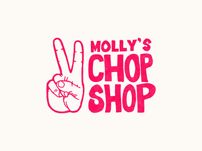 Molly's Chop Shop apparel branding branding design chop hand handlettering illustration logo logotype peace shop