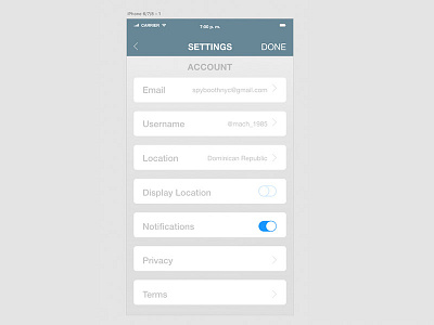 Settings 007 dailyui design iphone profilescreen ui ux xd