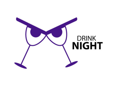 DRINK NIGHT drink flat illustrator logo logo design logotype night