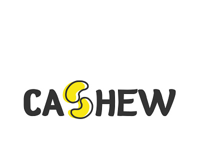 CASHEW cashew cool design flat food grey illustrator logo logotype nuts simple yellow