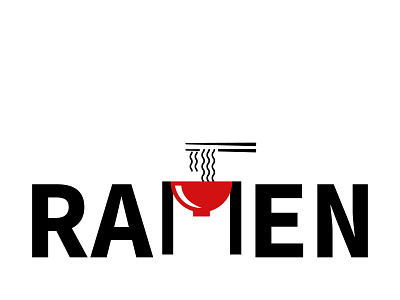 RAMEN flat food illustration illustrator japan japanese japanese logo logo logos logotype negativespace ramen