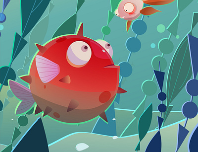 Under the sea part 2 adobe illustrator adobe photoshop draw fish illustration illustrator minimal procreate sea vector