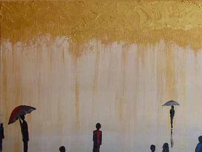 Walk In The Rain 2 abstract abstract art people rain