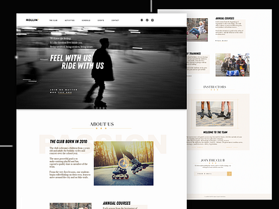 Roller Club Template/ Homepage design roller roller skate ui ux web web design webdesign website website design