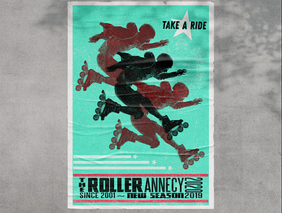 Vintage letterpress poster poster poster a day poster art poster design roller roller skate