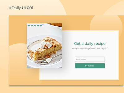 Daily recipe subscription daily ui subscribe form subscription ui ux design uiux
