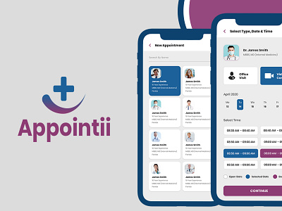 Doctor Appointment Booking App app branding design flat graphic design logo minimal ui ux vector