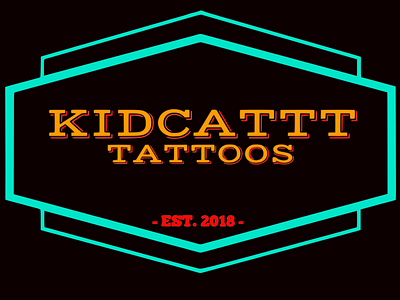 Hand Drawn Logo design for tattoo artist kidcattats
