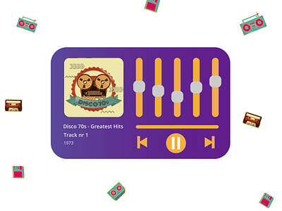 Music Player dailyui dailyuichallenge disco equalizer music music app music player sound sound design soundwave