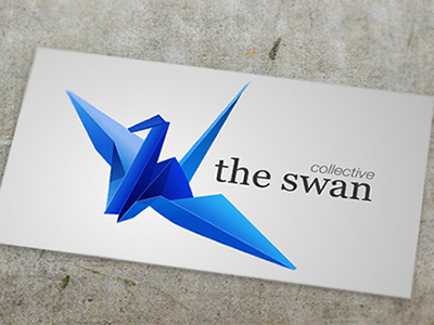 The Swan Collective business card logo print swan