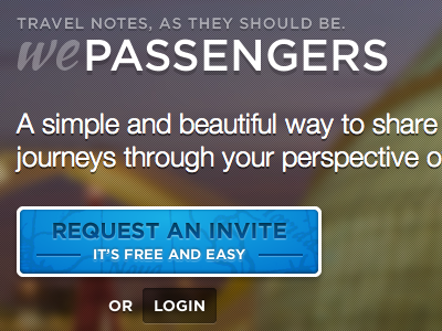 WePassengers, Landing page