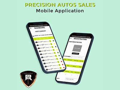 Mobile App, Branding & Support (Precision Autos) design illustration logo ui ux vector