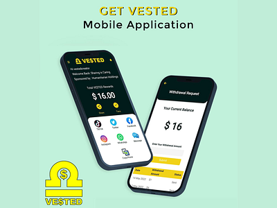 Website, Mobile App & Support (VE$TED App) design illustration logo ui ux vector