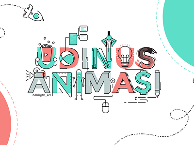 Udinus Animasi Wallpaper 2020 design flat typography vector