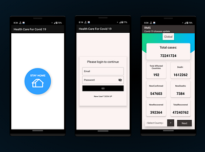 covid 19 android app design ux
