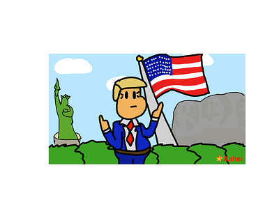 Make America Great Again Drawing LOL america american asher asher animates donald trump drawing illustration usa