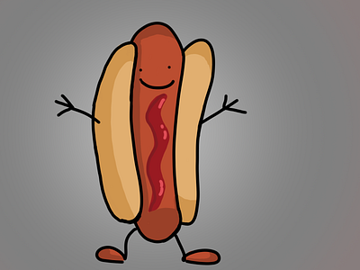 Happy Hot Dog asher asher animates drawing happy hour hot dog illustration