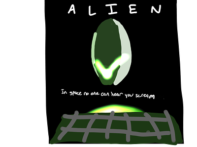 Alien Movie Poster alien animation asher asher animates drawing illustration