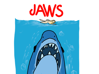 Jaws Movie Poster asher asher animates drawing illustration jaws