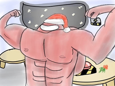 Christmas Big Red among us amoung us asher asher animates big red drawing illustration