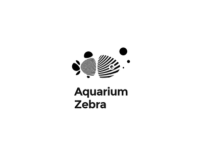 Aquarium Zebra Logo black black and white fish logo minimal simple stripes white zebra