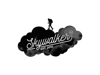 Skywalker band black and white clouds hardcore logo minimal mountain simple white