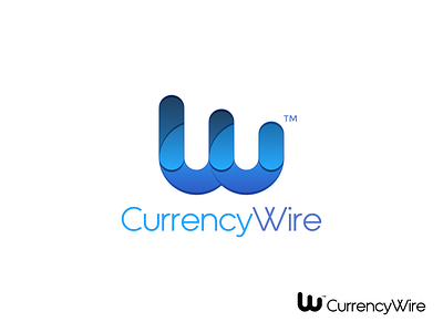 CurrencyWire Logo blue currency logo simple w wire