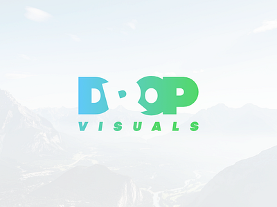 Drop Visuals bold clean fade logo minimal mountain neat white