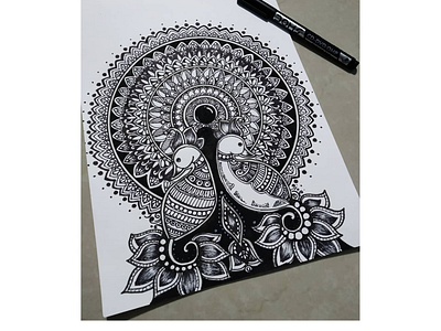 peacock mandala intricate lockdown mandala peacock sketch traditional