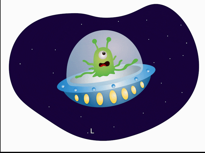 Alien in Space illustration minimal vector