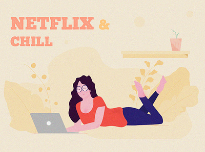 NETFLIX AND CHILL aftereffects appdesign branding design graphic design illustration lockdown minimal posterdesign vector