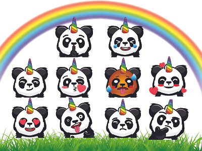 Panda Emotes animation branding design graphic design illustration logo photoshop ui ux vector zanny face