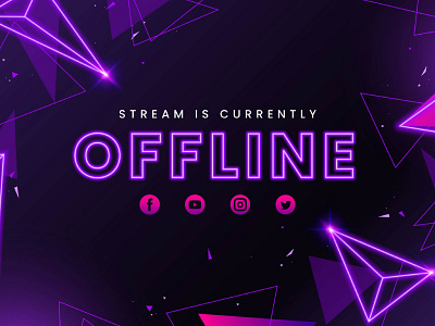 Offline stream animation branding design gamer gaming graphic design illustration logo offline stream offline streaming photoshop streamer streaming twitch ui ux vector