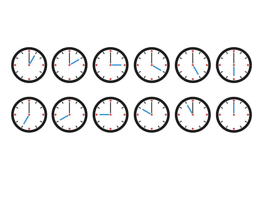 Minimalistic Clock designs, themes, templates and downloadable graphic