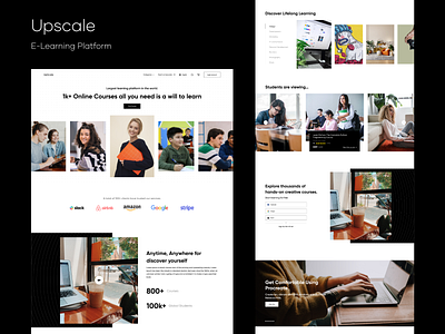 Upscale (E-Learning Platform) design education elearning landingpage learning ui ux web web design website